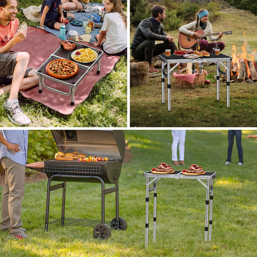 Anbte Folding Grill Table with extension legs installed