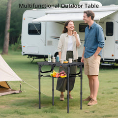 Anbte table folded to briefcase size for easy transport