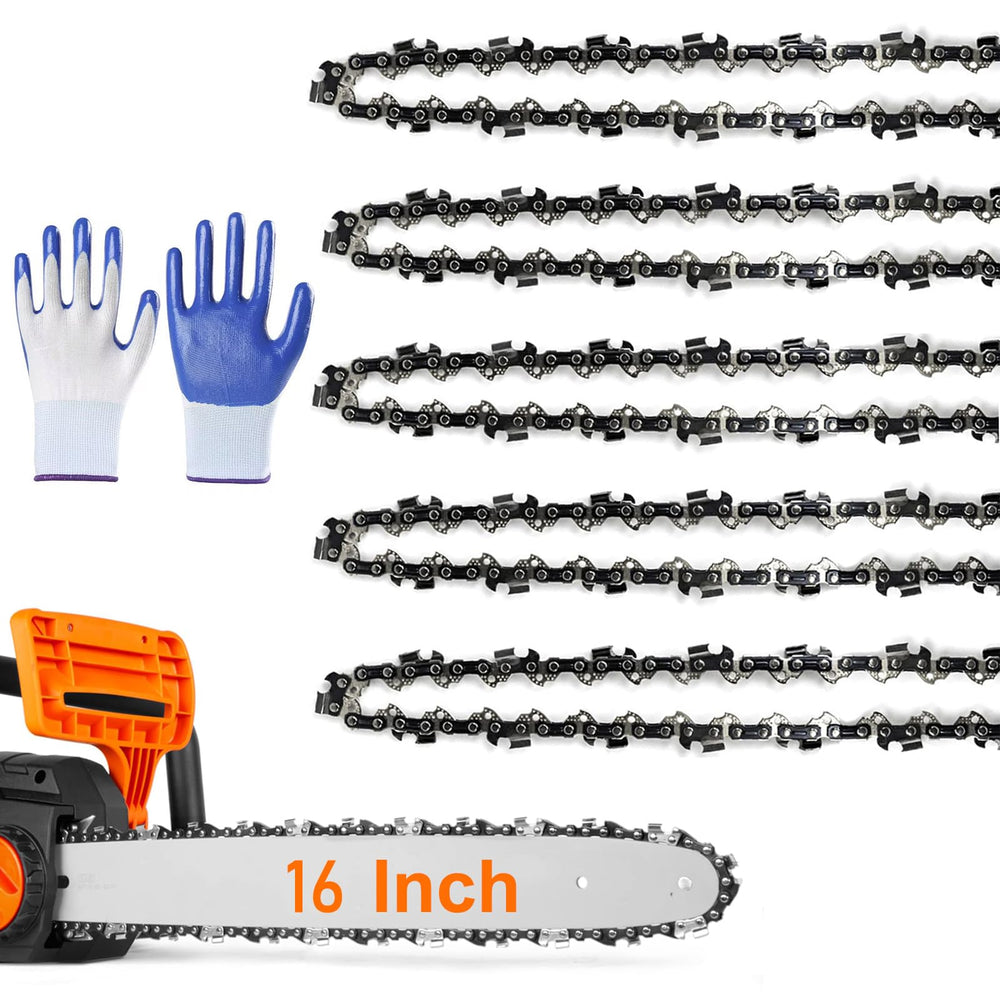 ANCKNE 16 Inch Chainsaw Chain 5 Pack front view