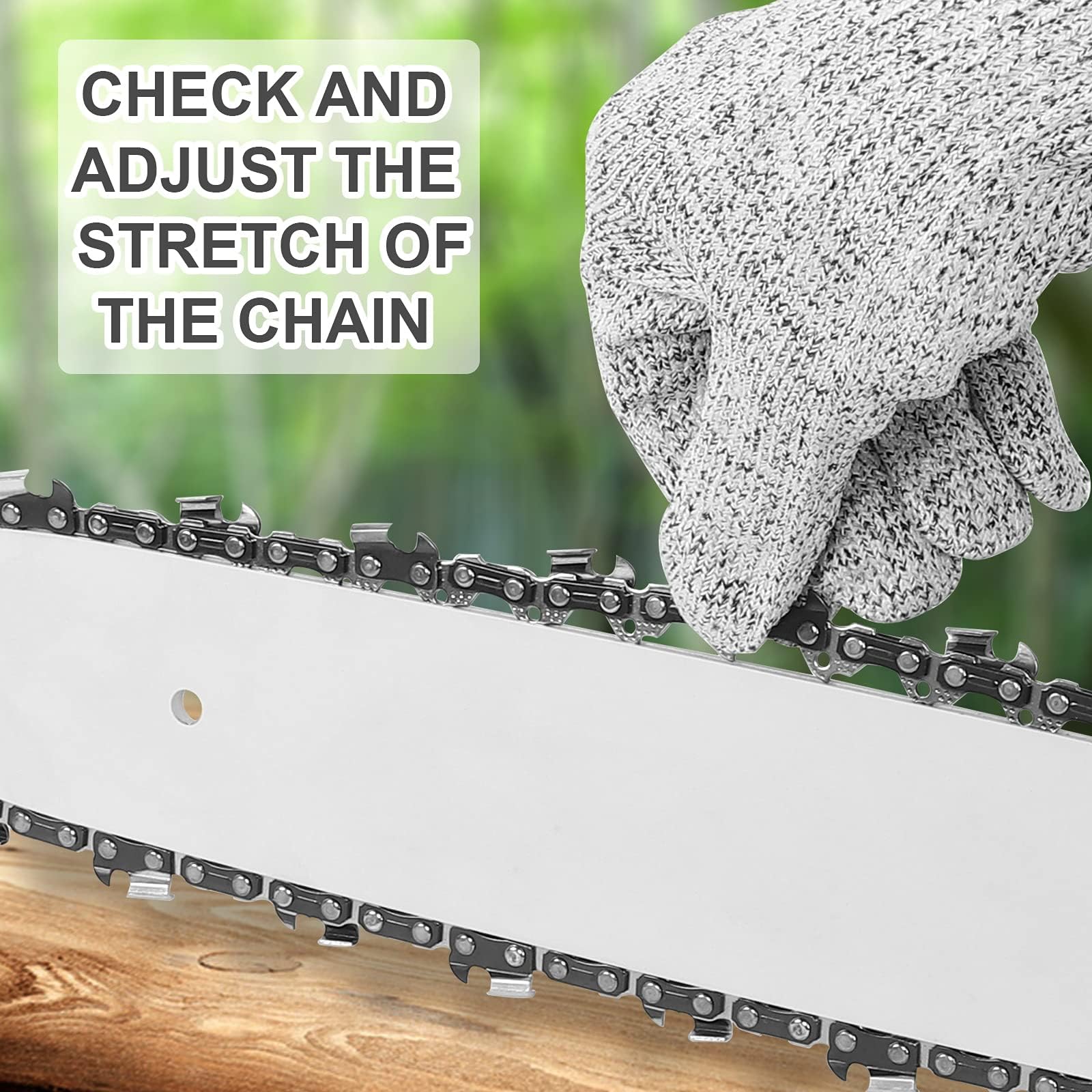ANCKNE 16 Inch Chainsaw Chain features highlighted
