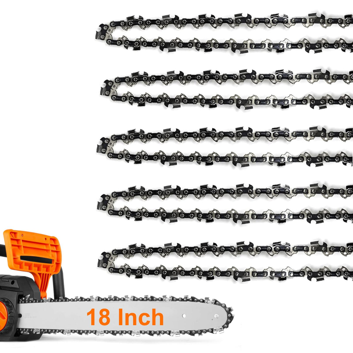 ANCKNE 18 inch chainsaw chain front view