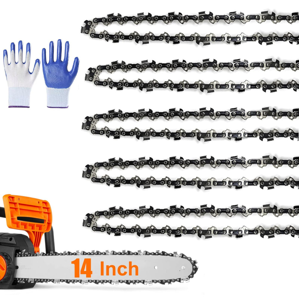 ANCKNE 5-Pack 14 Inch Chainsaw Chain front view with packaging