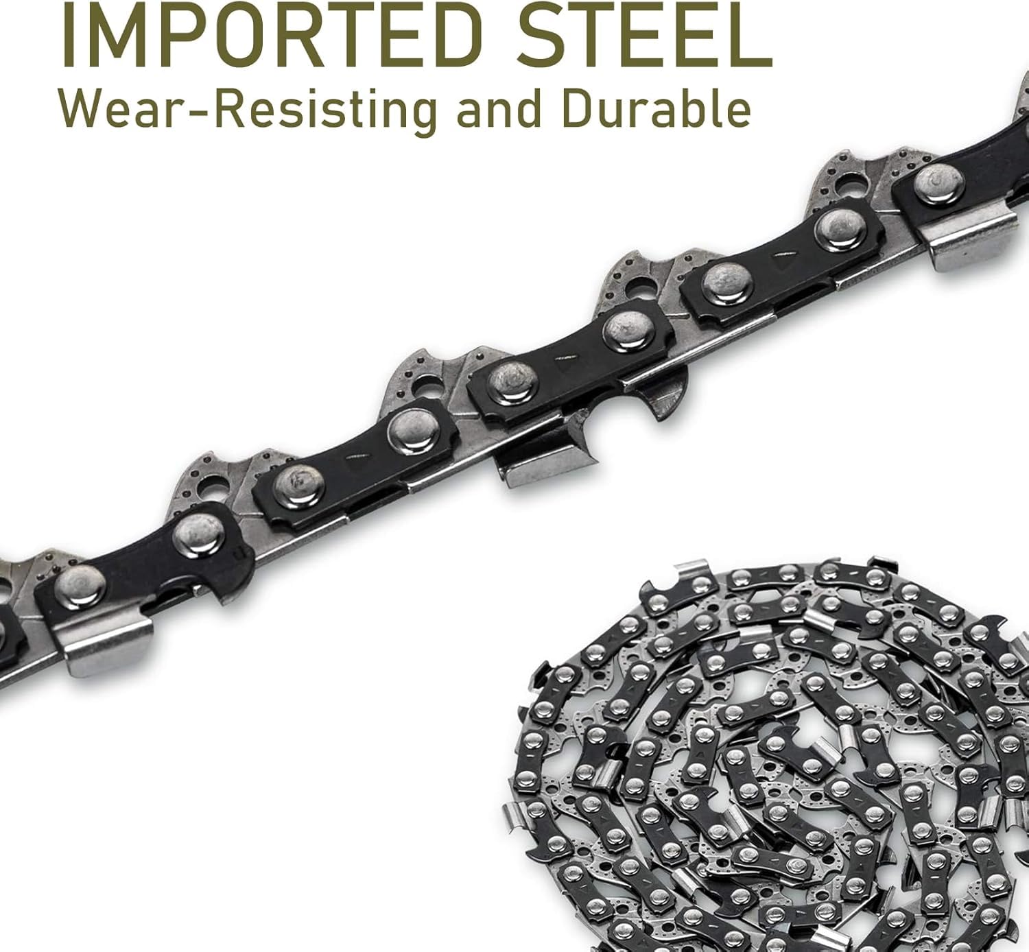 ANCKNE 5-Pack Chainsaw Chains laid out for display
