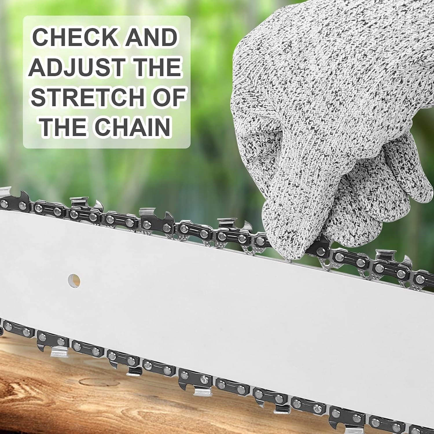 ANCKNE chainsaw chain with measurement details