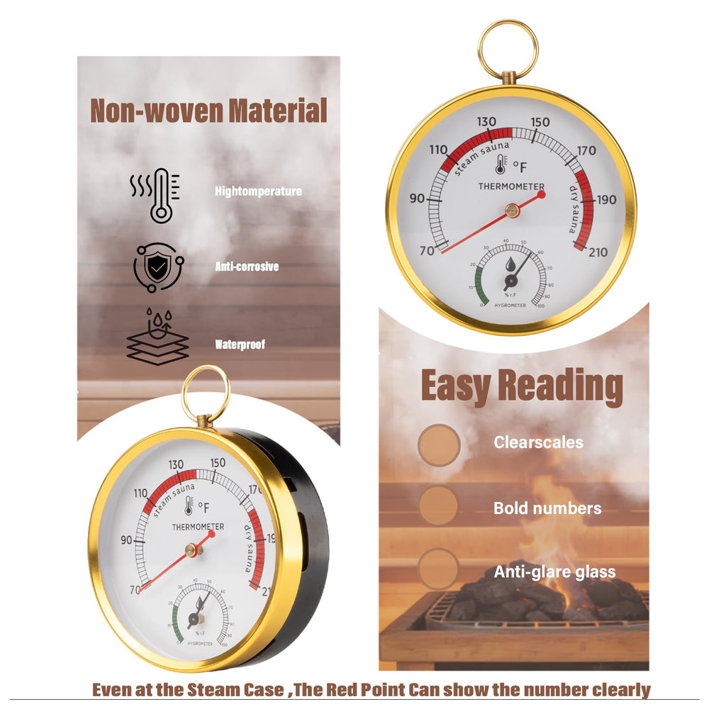 Andelov Sauna Thermometer hygrometer showing humidity level
