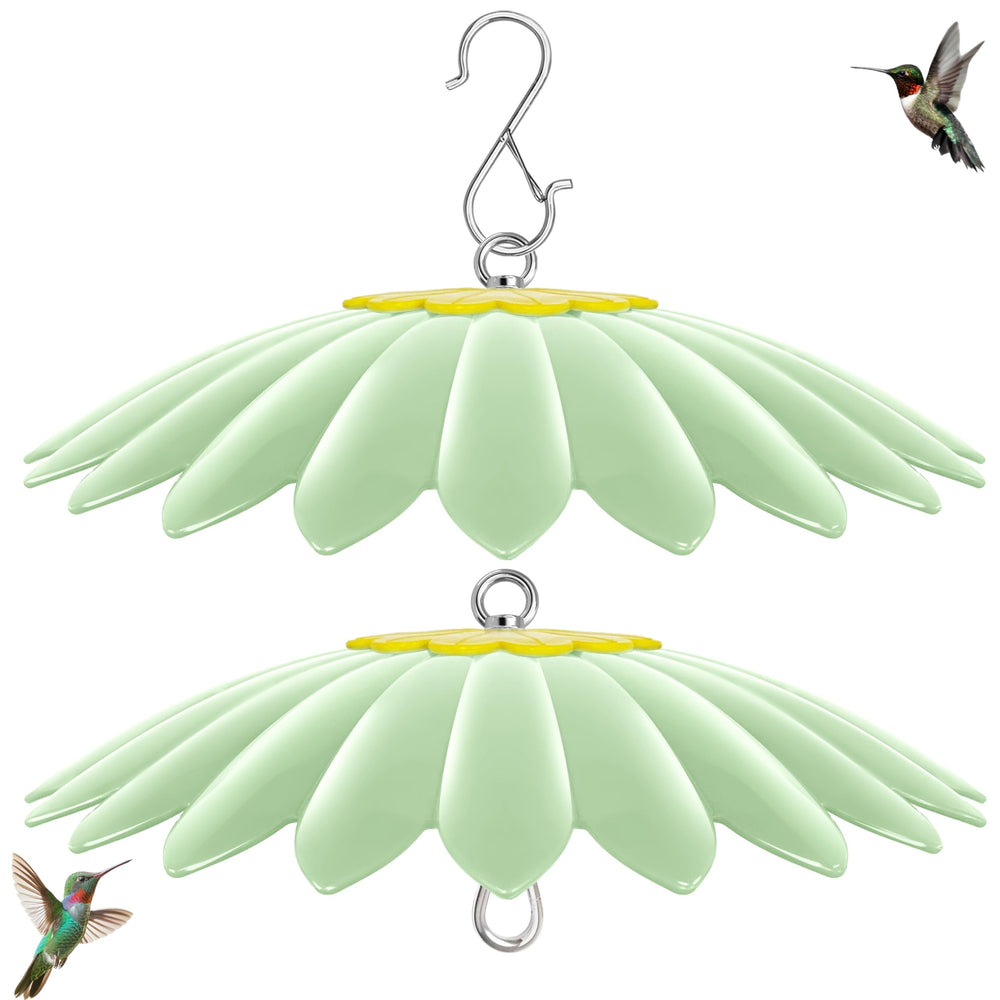 andergi 10.5-inch hummingbird feeder shade dome cover front view in light green