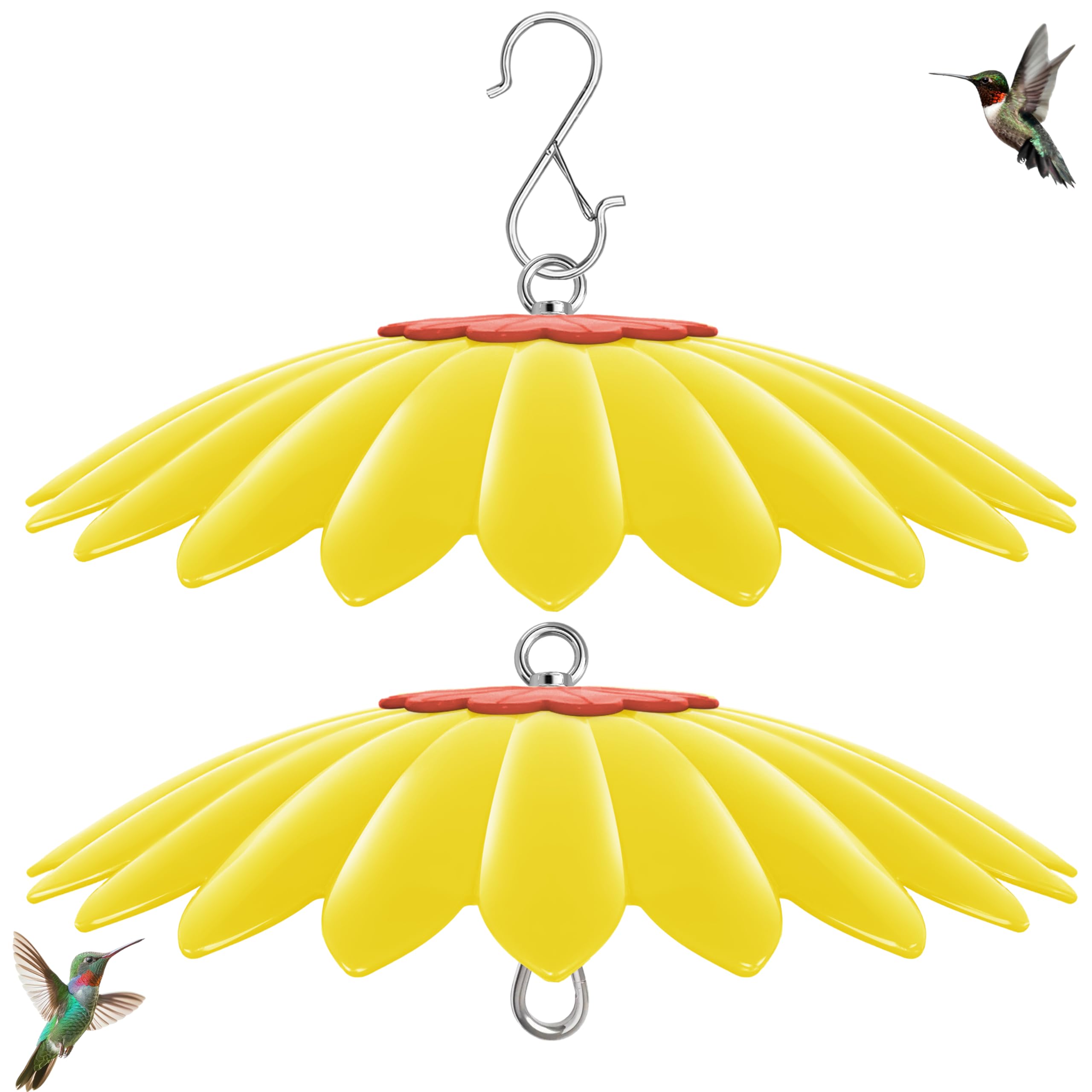 andergi 13.5-inch bird feeder rain guard in yellow, front view