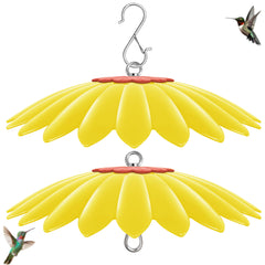 andergi 13.5-inch bird feeder rain guard in yellow, front view