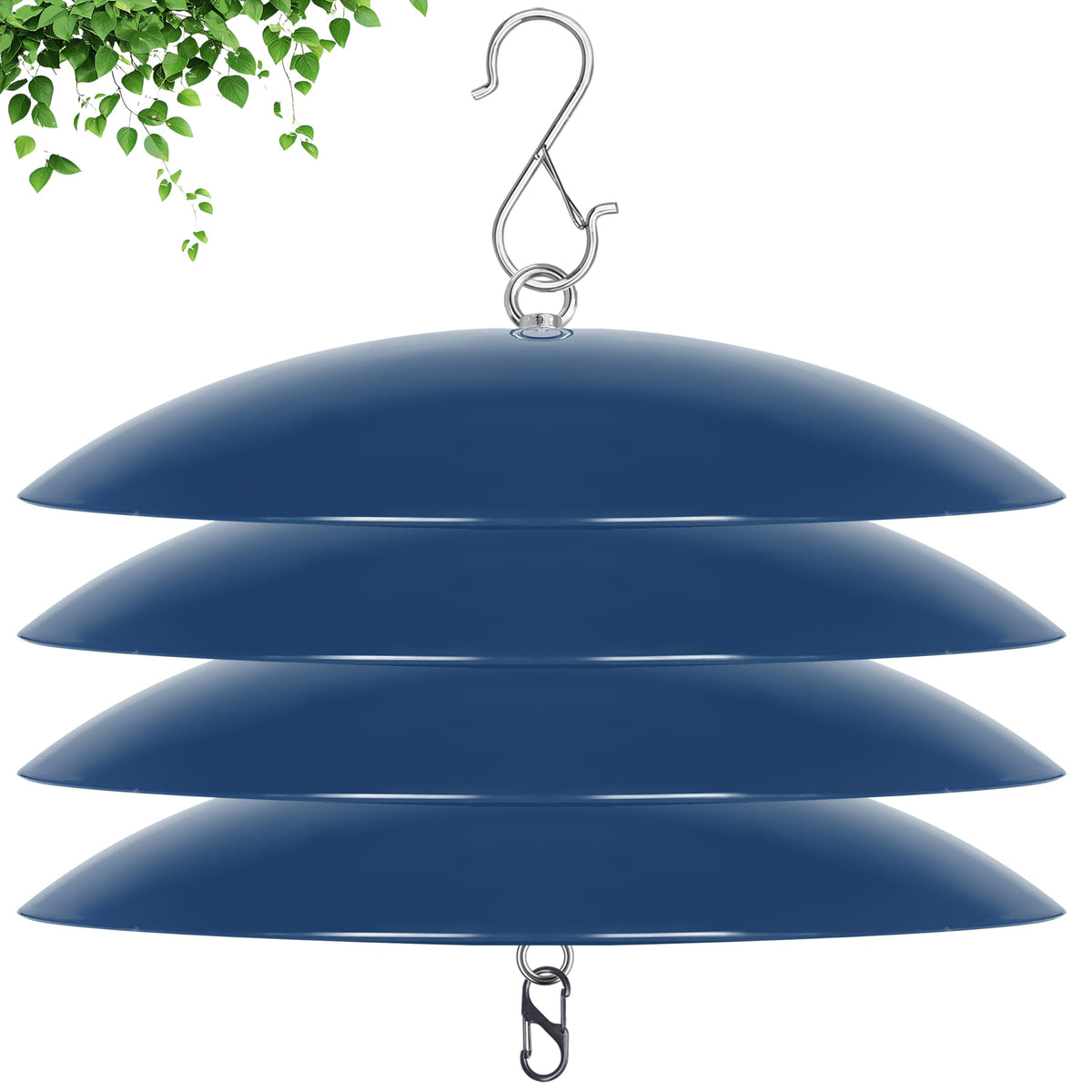 andergi 13 Inch Bird Feeder Rain Cover Blue Dome Front View