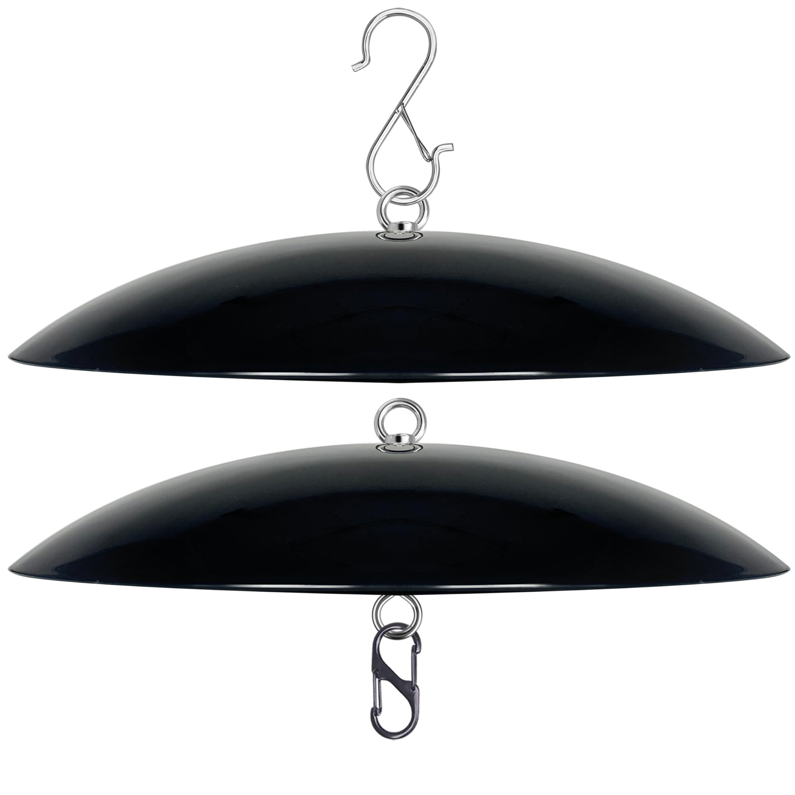 andergi 13-inch Bird Feeder Rain Guard black dome cover front view