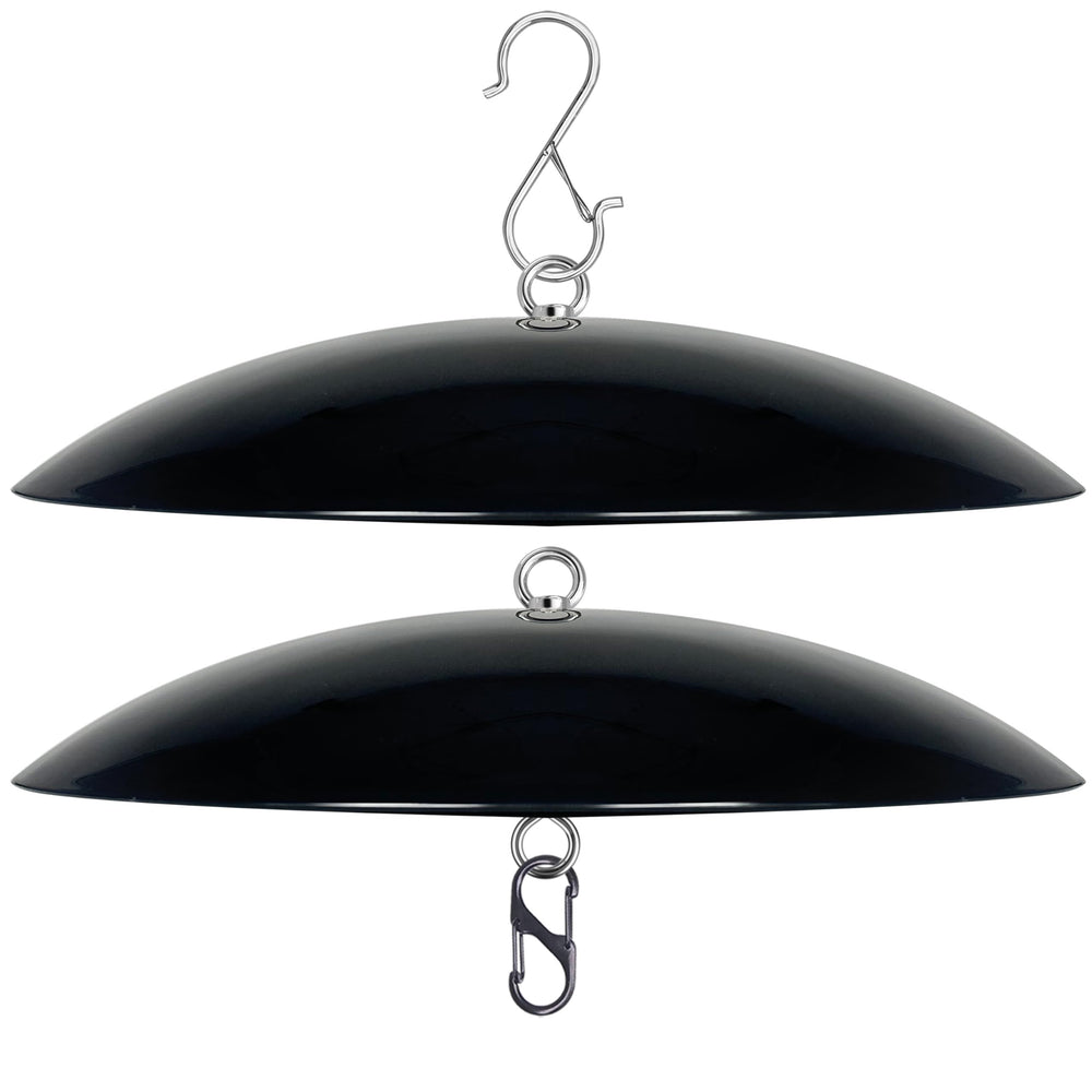 andergi 13-inch Bird Feeder Rain Guard black dome cover front view