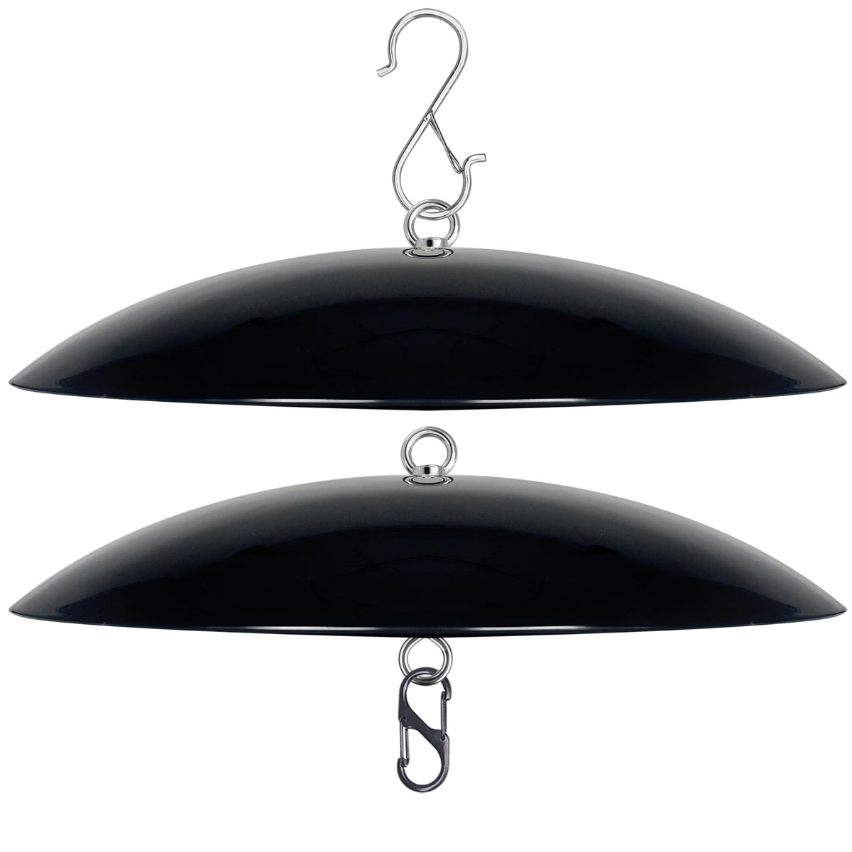 andergi 13-inch Bird Feeder Rain Guard black dome cover front view
