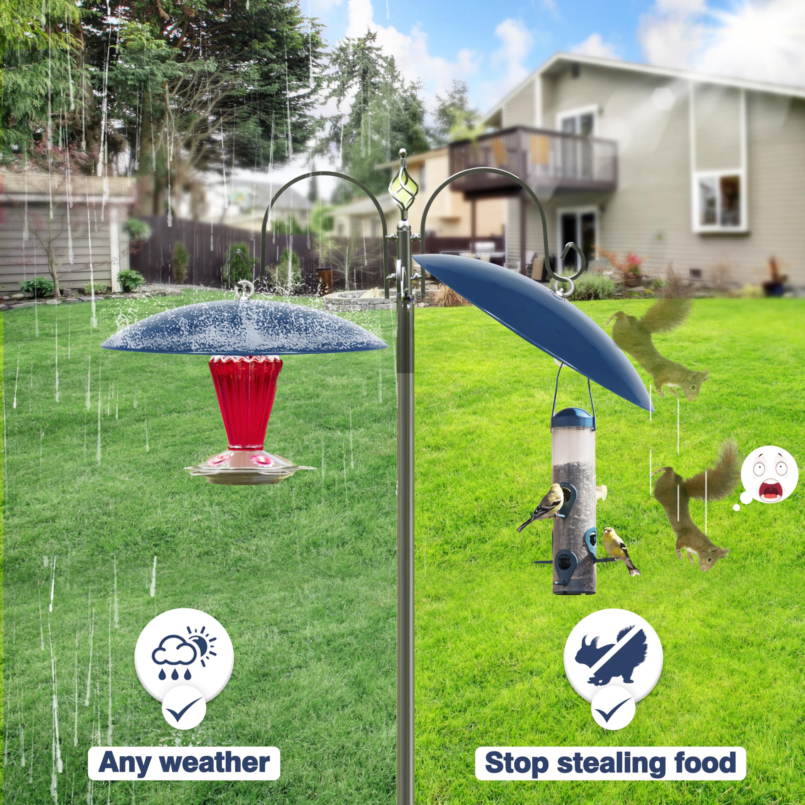 andergi Bird Feeder Dome Cover with Hummingbird Feeder