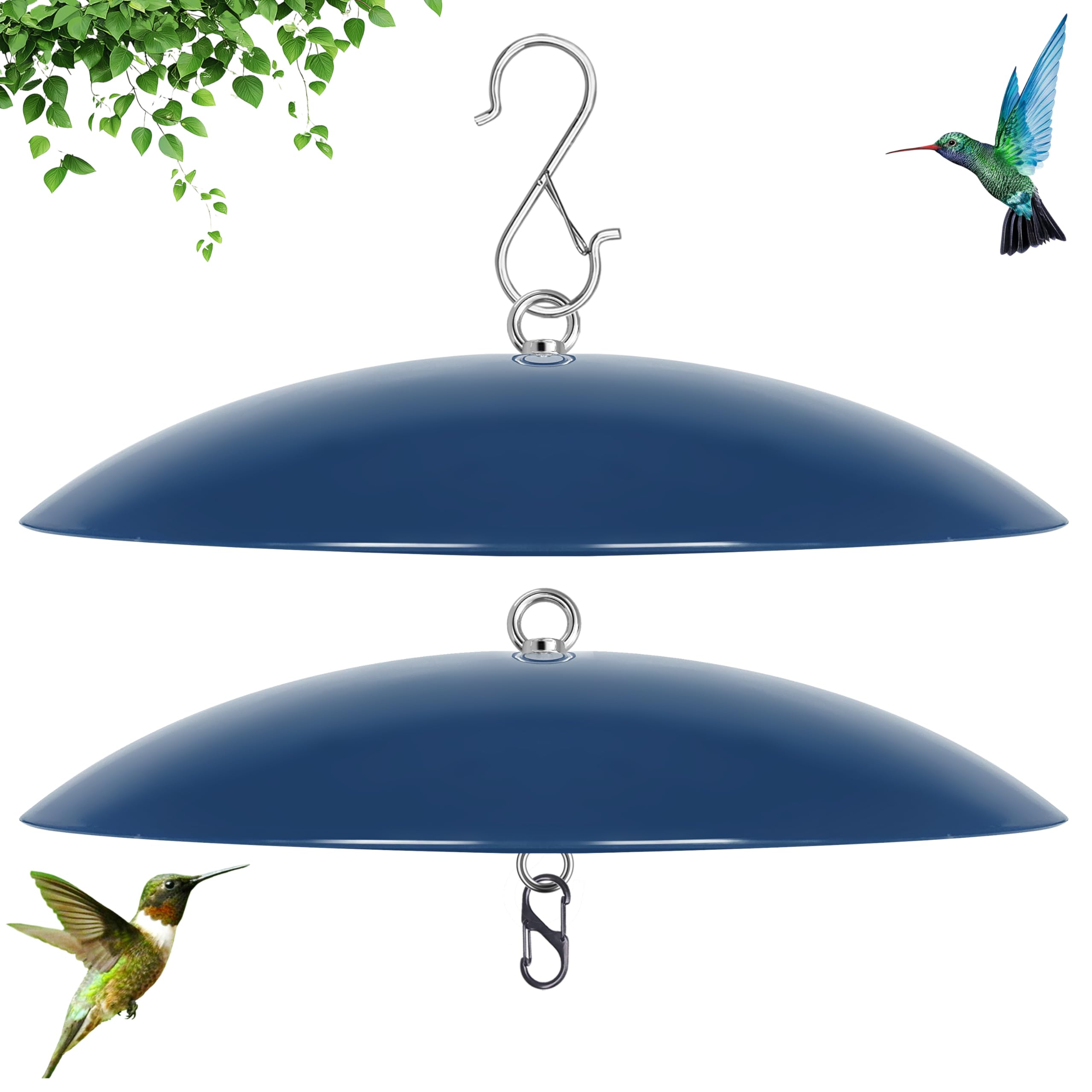 andergi Bird Feeder Dome Guard 13-inch blue cover front view