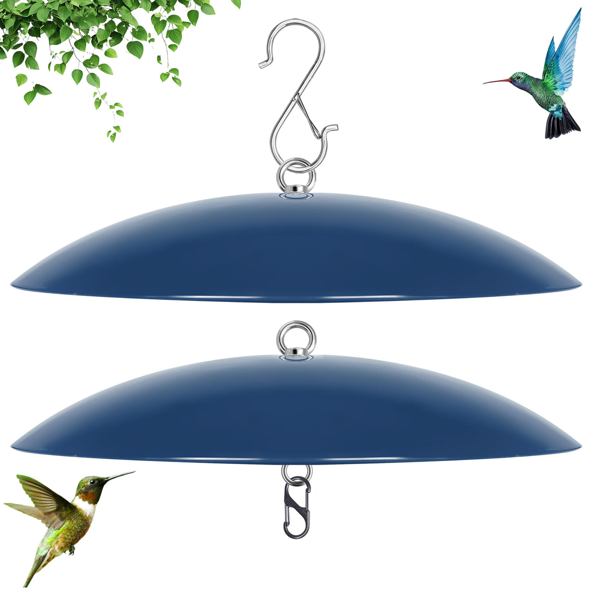 andergi Bird Feeder Dome Guard 13-inch blue cover front view