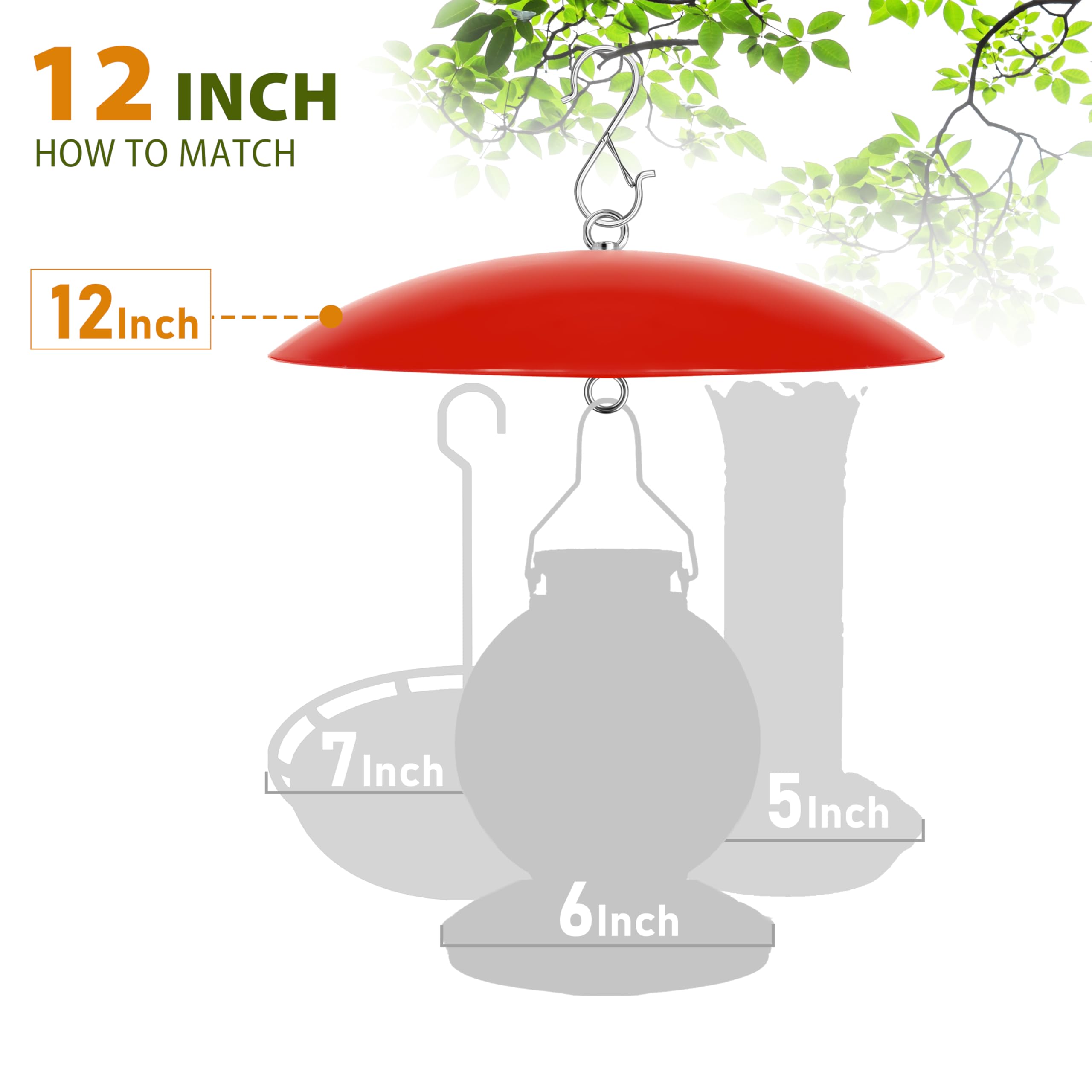 andergi Hummingbird Feeder Dome Cover in outdoor garden setting