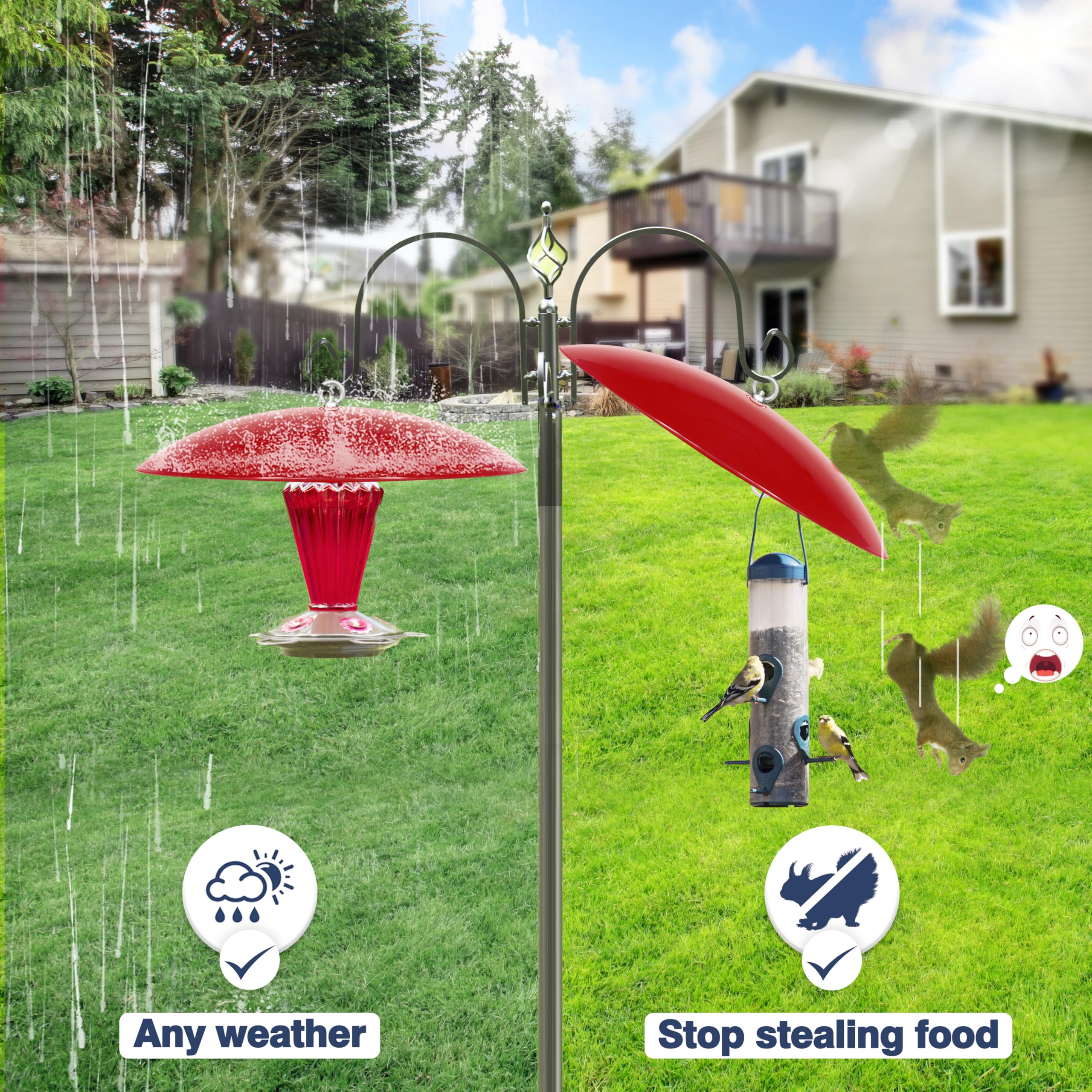 andergi Hummingbird Feeder Dome Guard bright red close-up