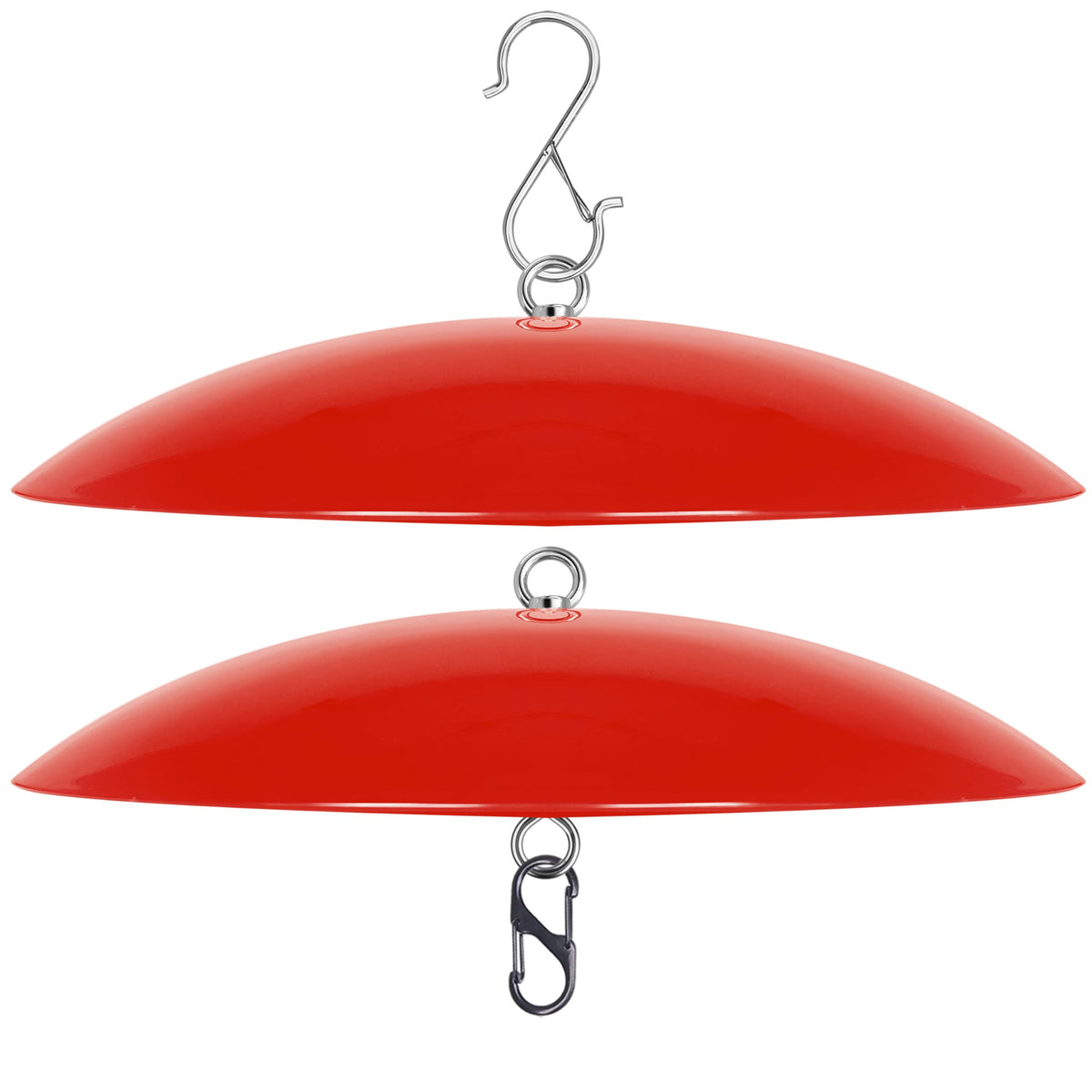 andergi Hummingbird Feeder Dome Guard bright red front view