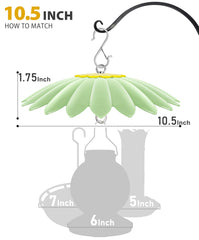 andergi two-pack of hummingbird feeder shade dome covers in light green