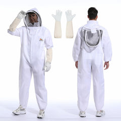 ANDES Sting Proof Bee Suit front view with gloves and veil