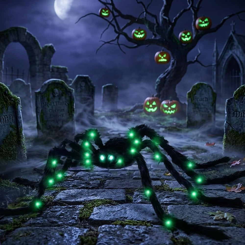 Anditoy Giant Spider in a Halloween yard setup