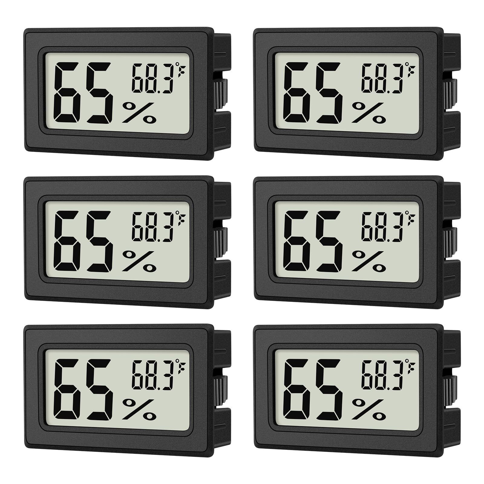 ANFBYOH Mini Hygrometer Indoor Humidity Meter front view, black