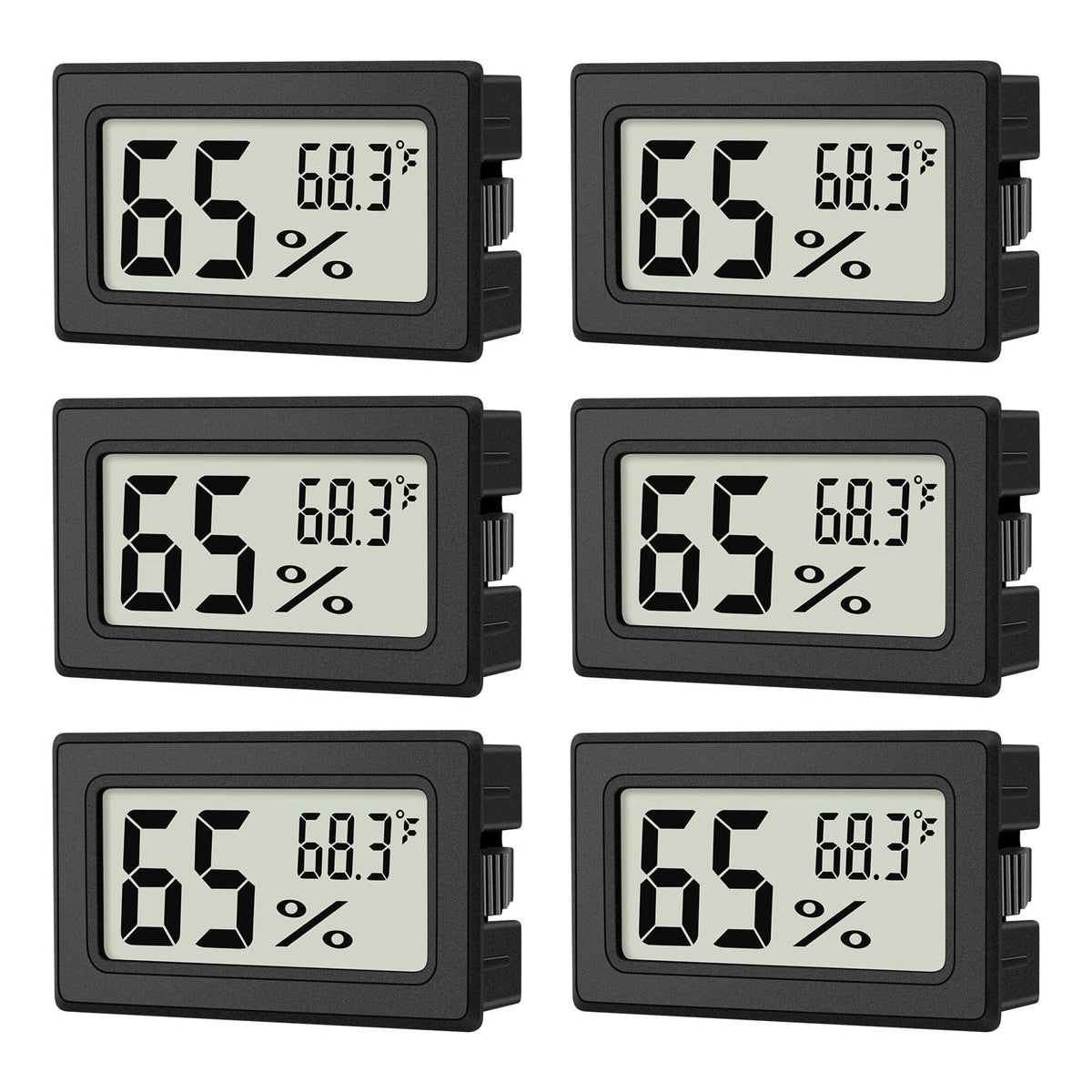 ANFBYOH Mini Hygrometer Indoor Humidity Meter front view, black
