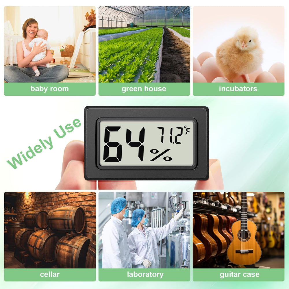 ANFBYOH Mini Hygrometer Indoor Humidity Meter in a greenhouse setting