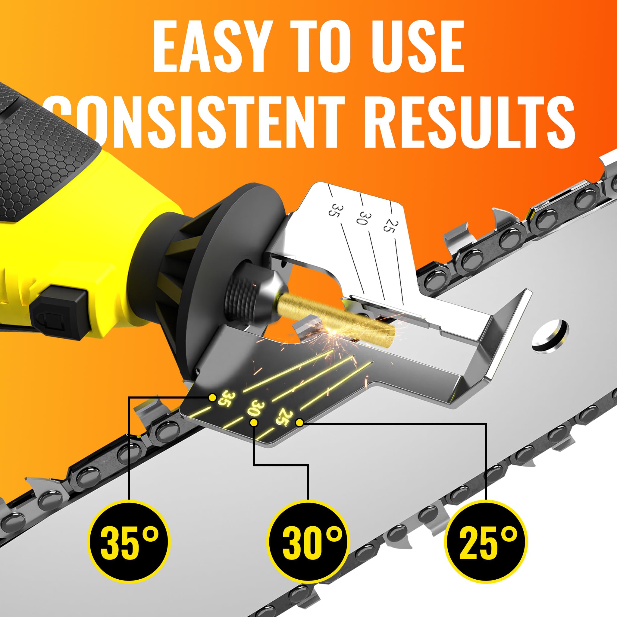 Angle guide attachment for EzzDoo Electric Chainsaw Sharpener Kit