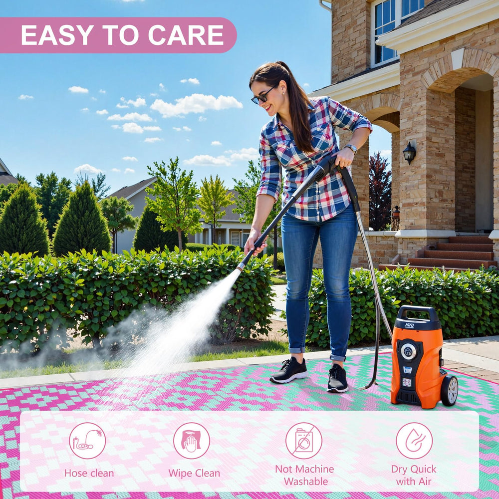 Anidaroel outdoor rug showing waterproof surface detail