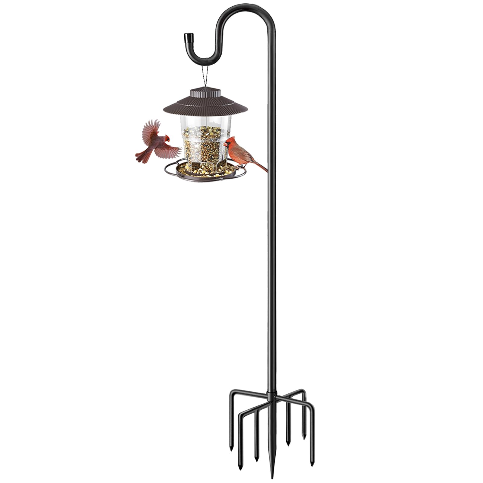 ANIDEER 84-inch shepherd's hook with black powder coating