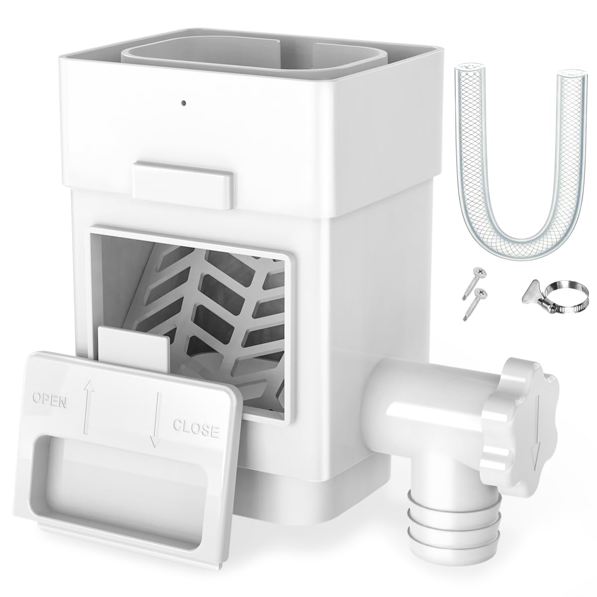 Anivia Rain Barrel Diverter Kit front view with white finish