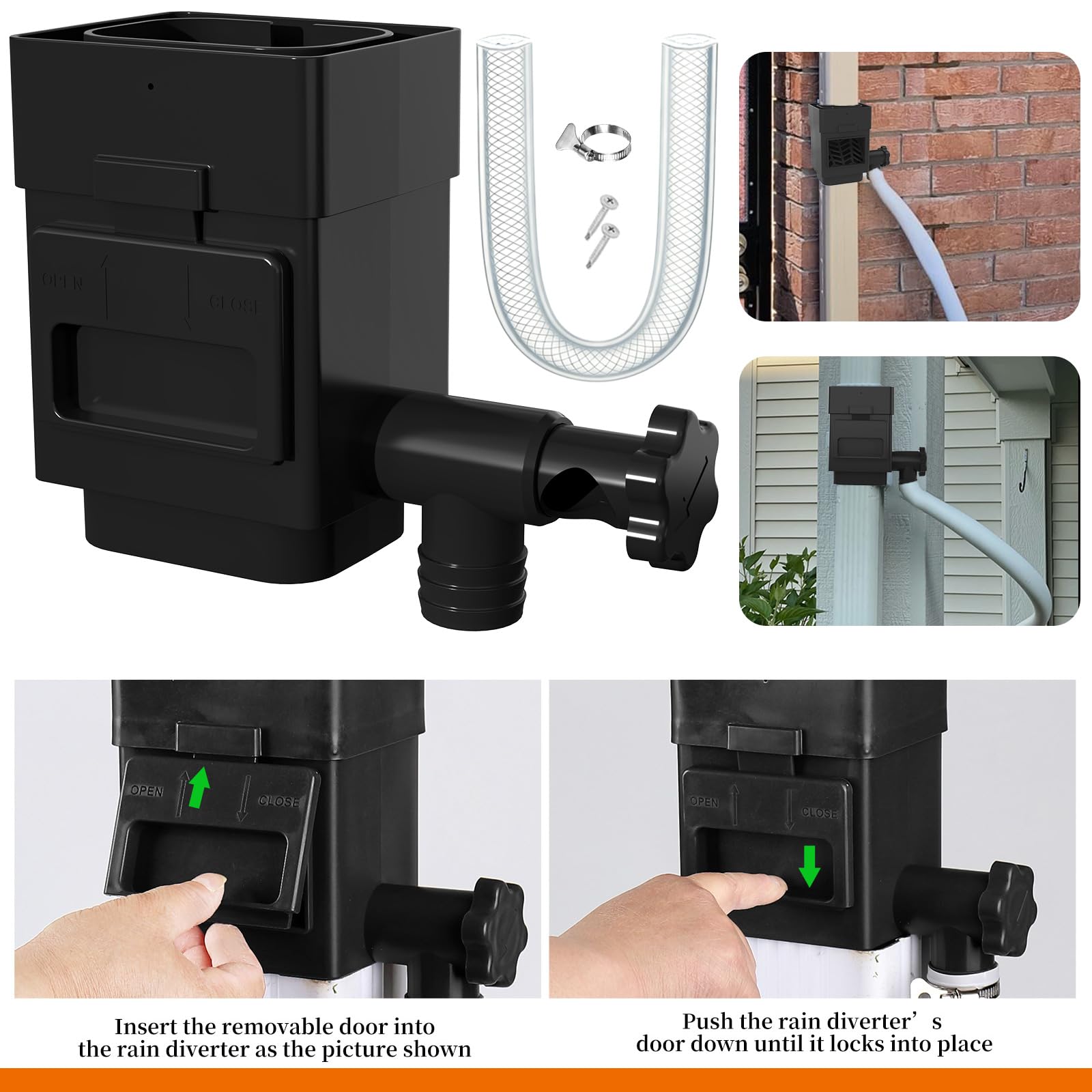 Anivia Rain Barrel Diverter Kit in garden setting