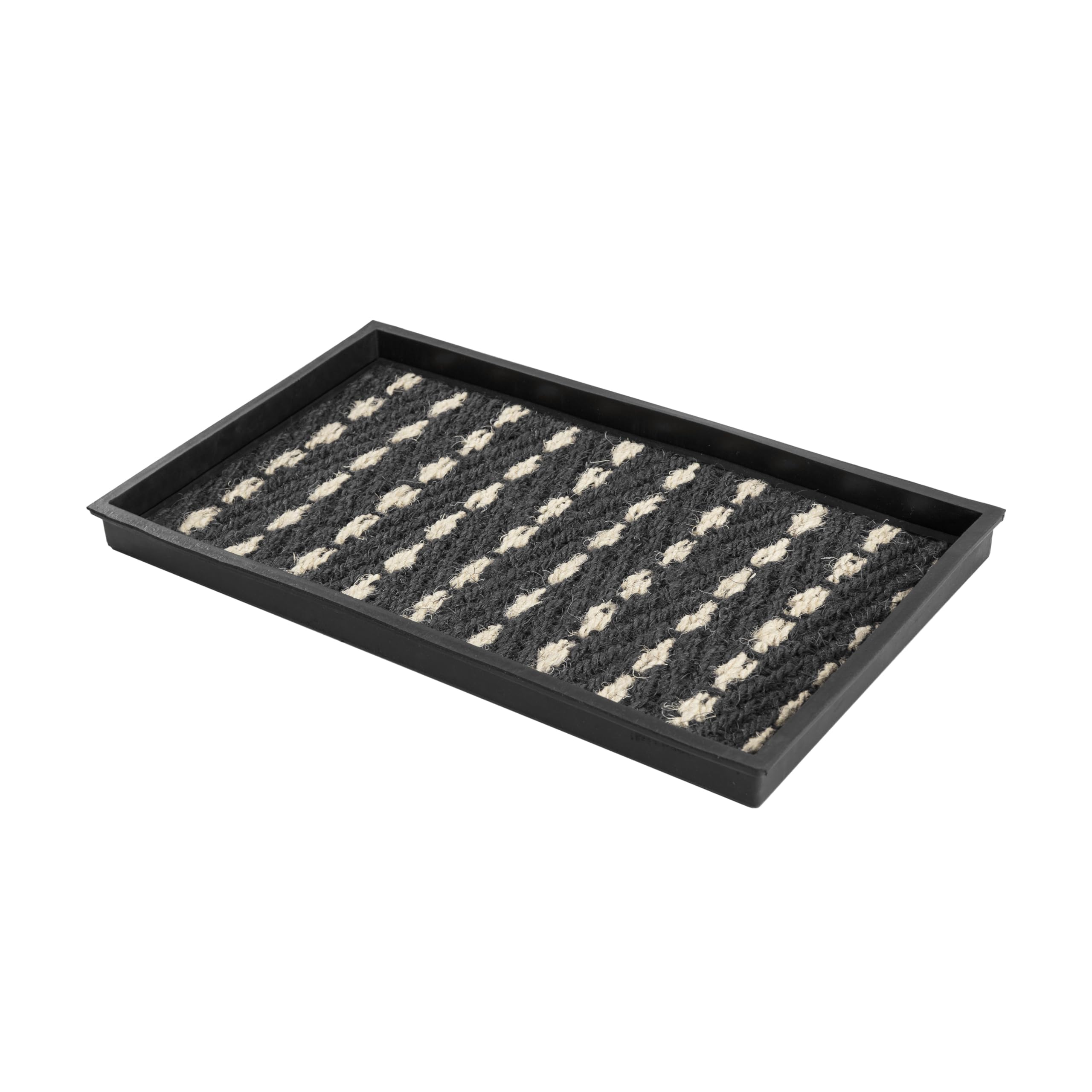Anji Mountain Heavy Duty Waterproof Rubber Boot Tray front view with coir insert
