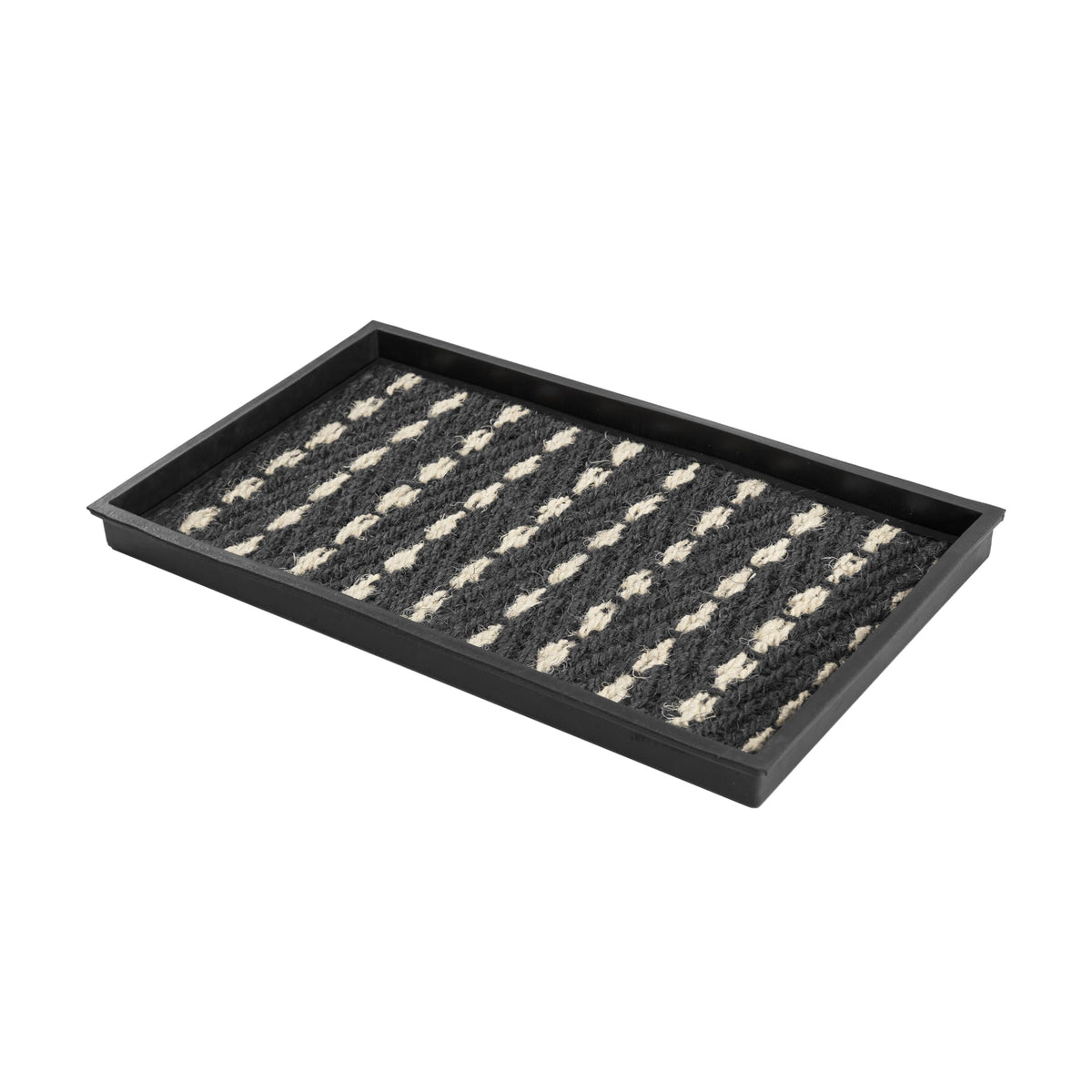 Anji Mountain Heavy Duty Waterproof Rubber Boot Tray front view with coir insert