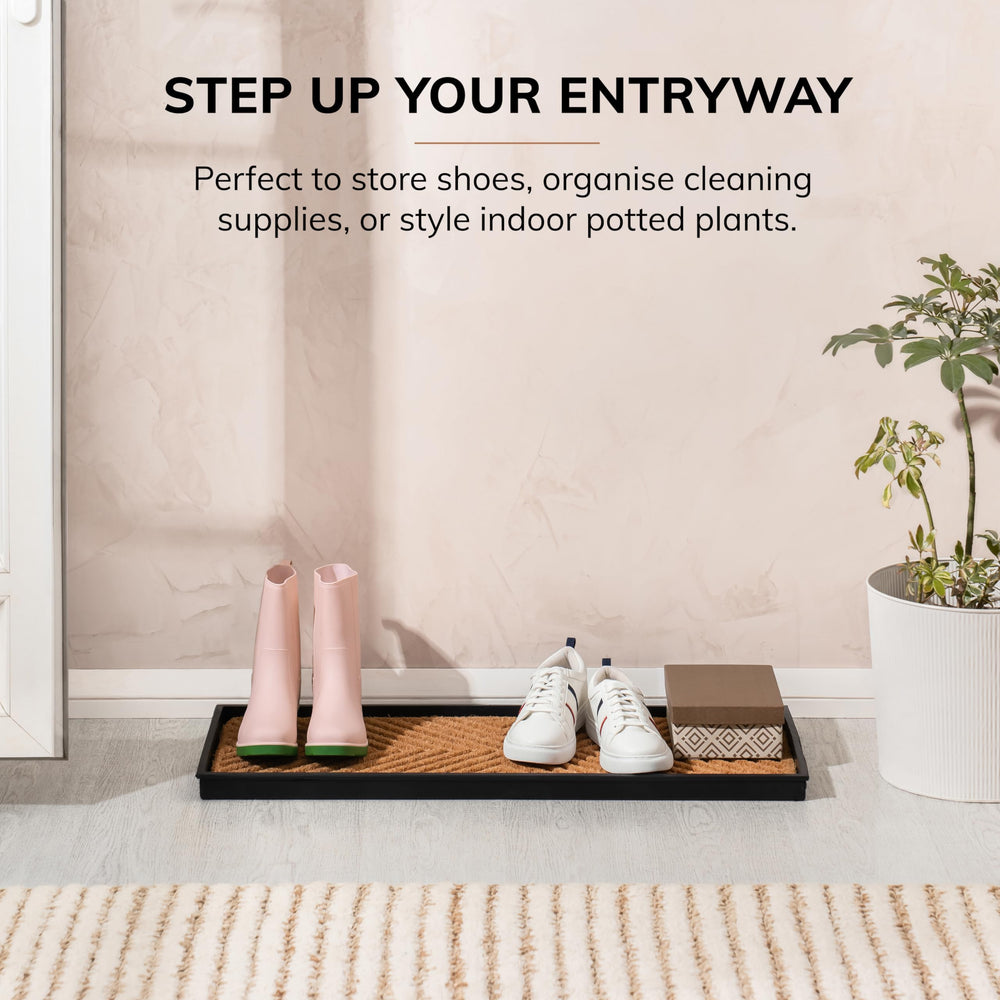 Anji Mountain Rubber Boot Tray showcasing raised edges