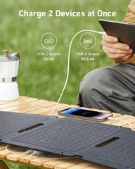 Anker SOLIX PS30 Portable Solar Panel with USB ports visible
