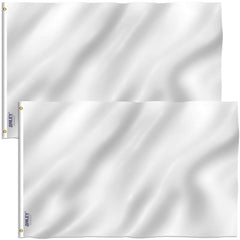 Anley 3x5 ft solid white flag front view
