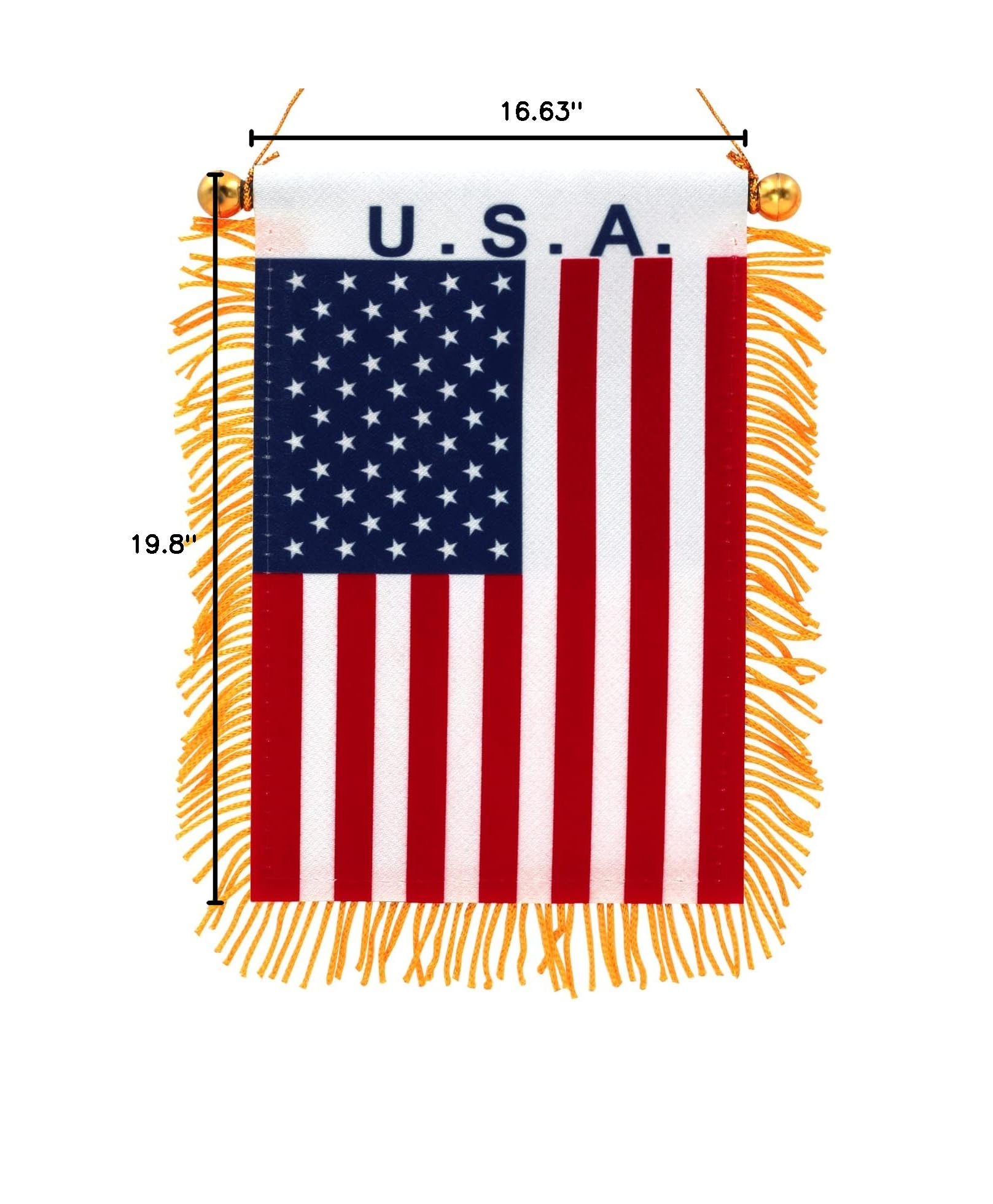 Anley 4 X 6 Inch American Fringy Flag on a vehicle