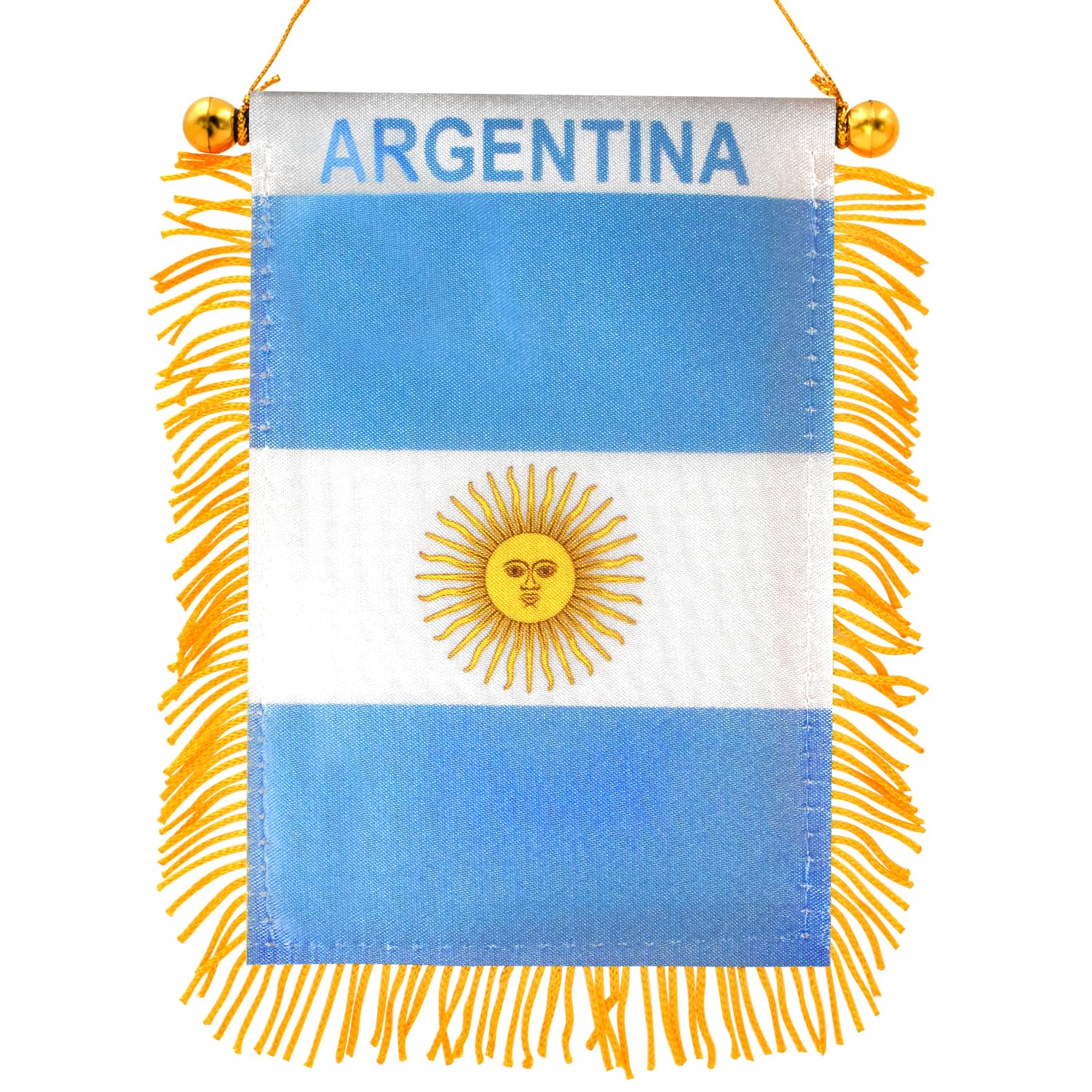 Anley 4 x 6 inch Argentina flag front view with fringed edges