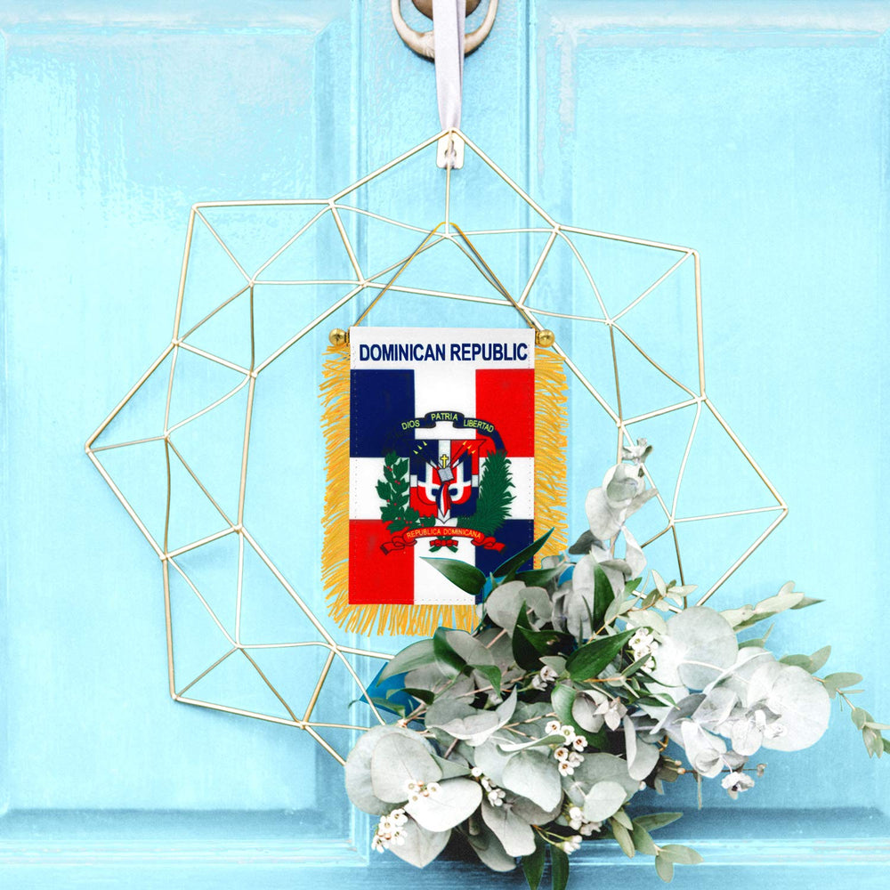 Anley 4x6 inch Dominican flag with suction cup