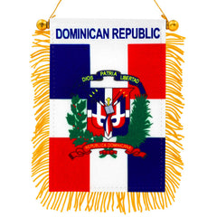 Anley 4x6 inch Dominican Republic fringy flag front view