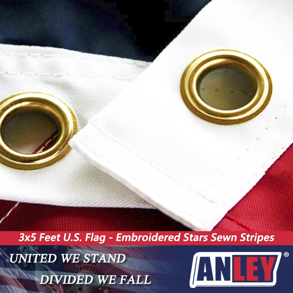 Anley American Flag packaging with flagpole and hardware