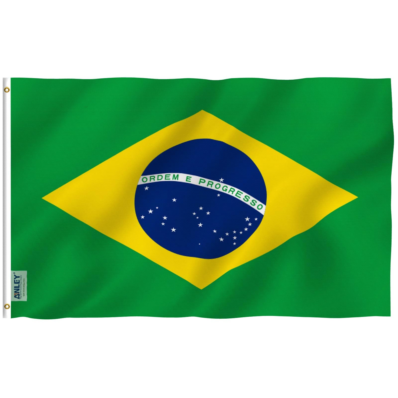 Anley Brazil Flag 3x5 ft front view with vibrant colours