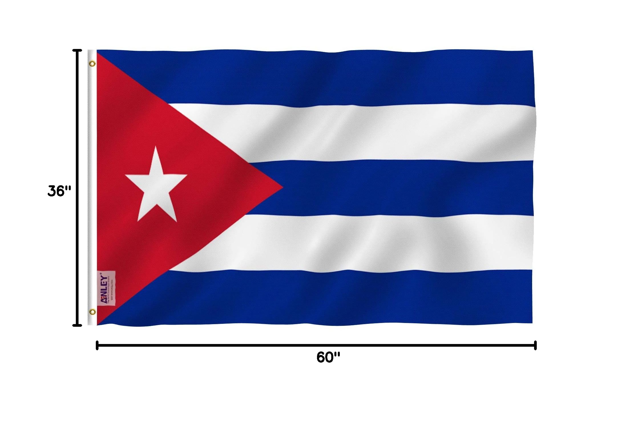 Anley Cuba Flag 3x5 ft vibrant colors close-up