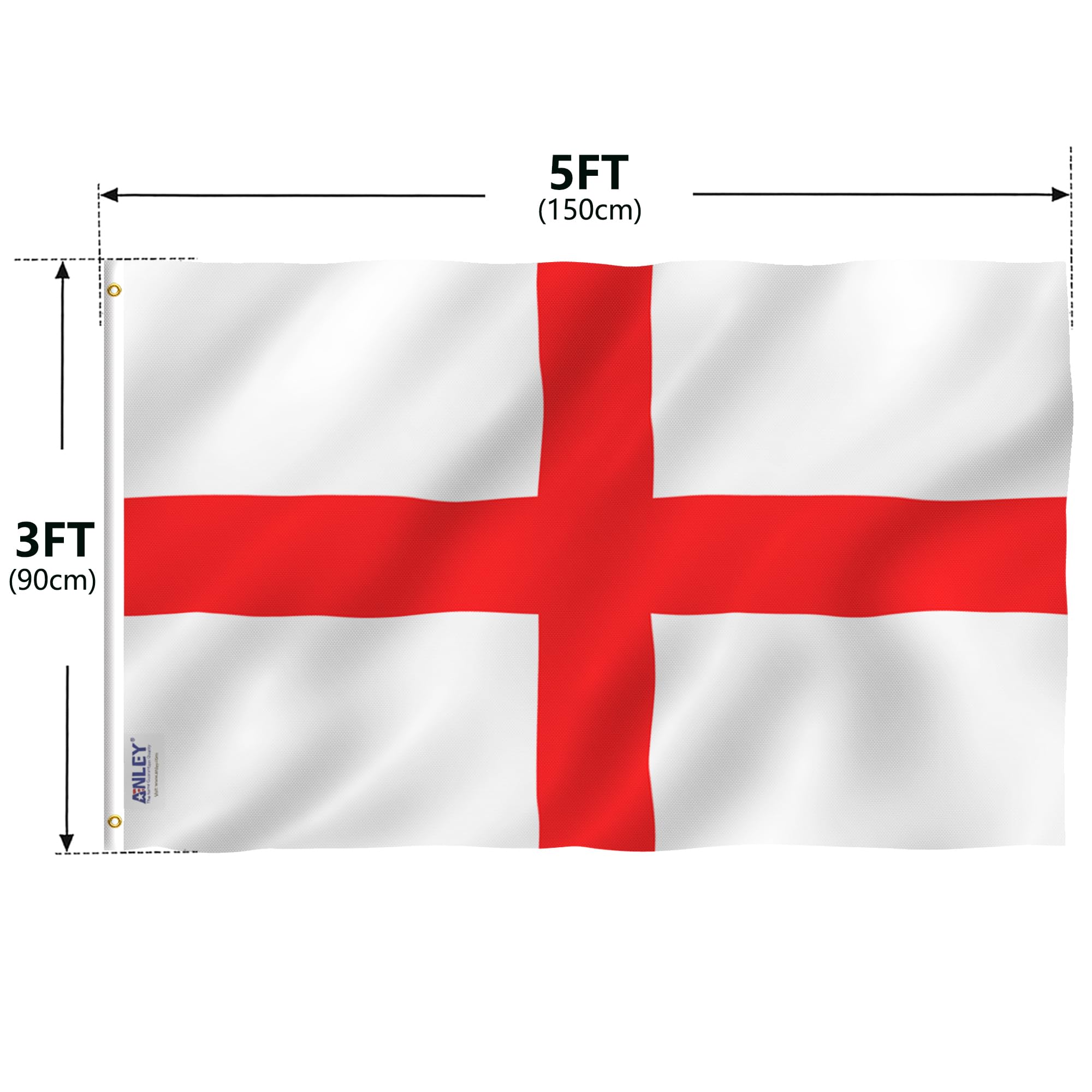 Anley England Flag 3x5 ft with canvas header