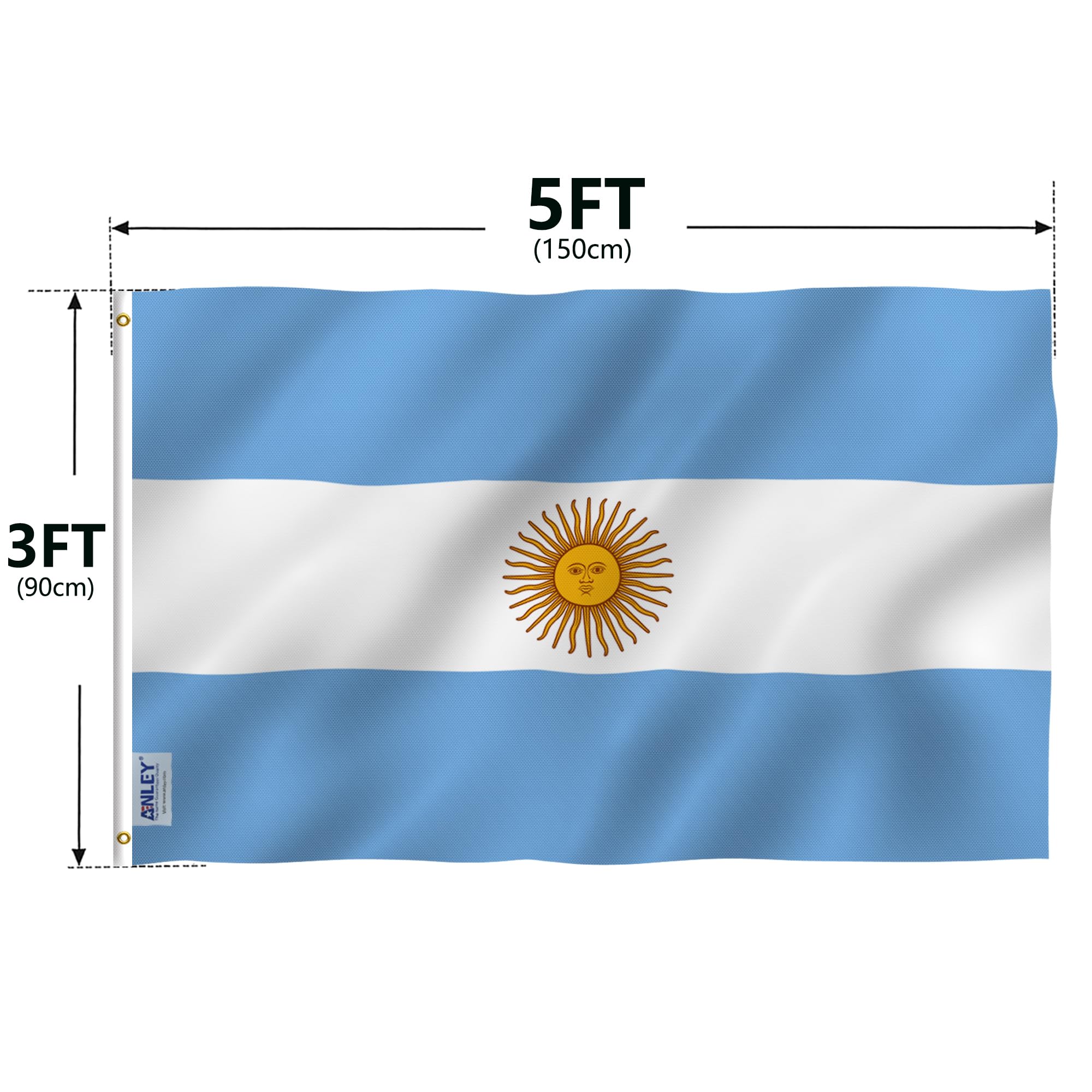 Anley flag featuring brass grommets for easy attachment