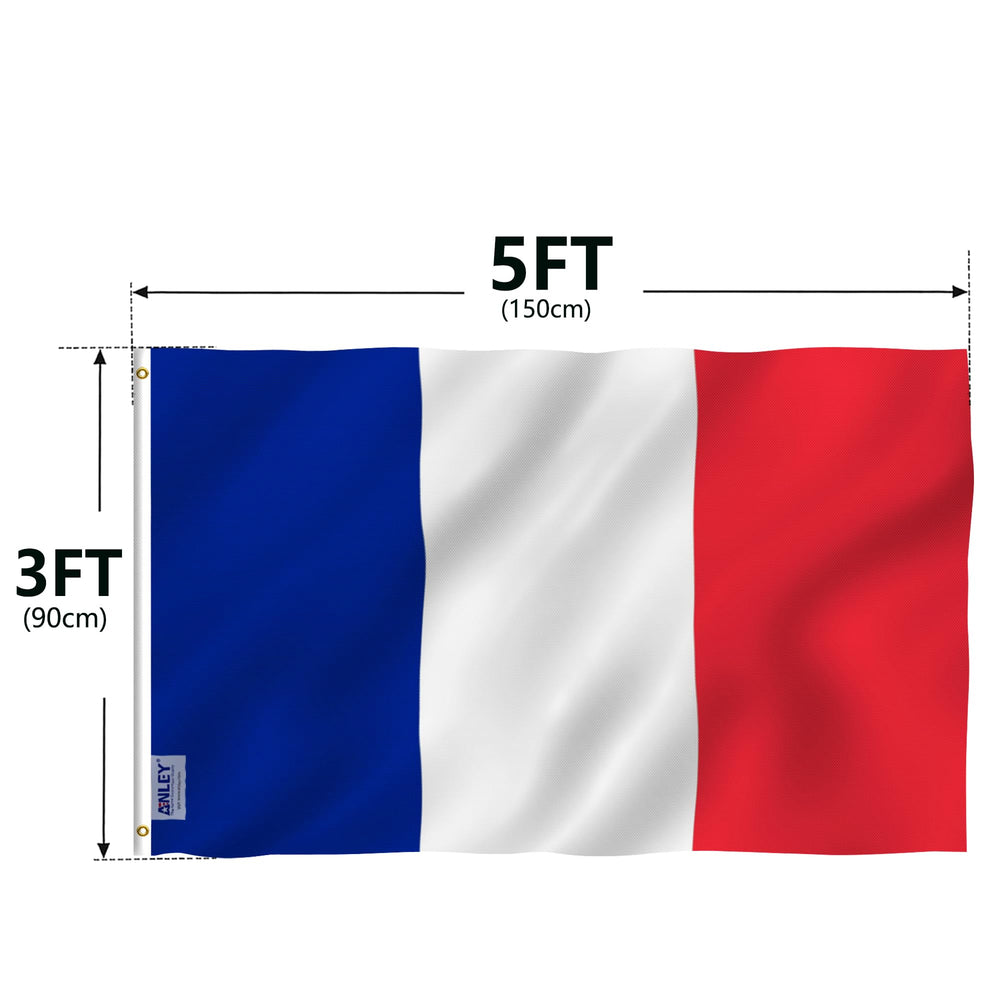 Anley Fly Breeze France Flag displayed in garden