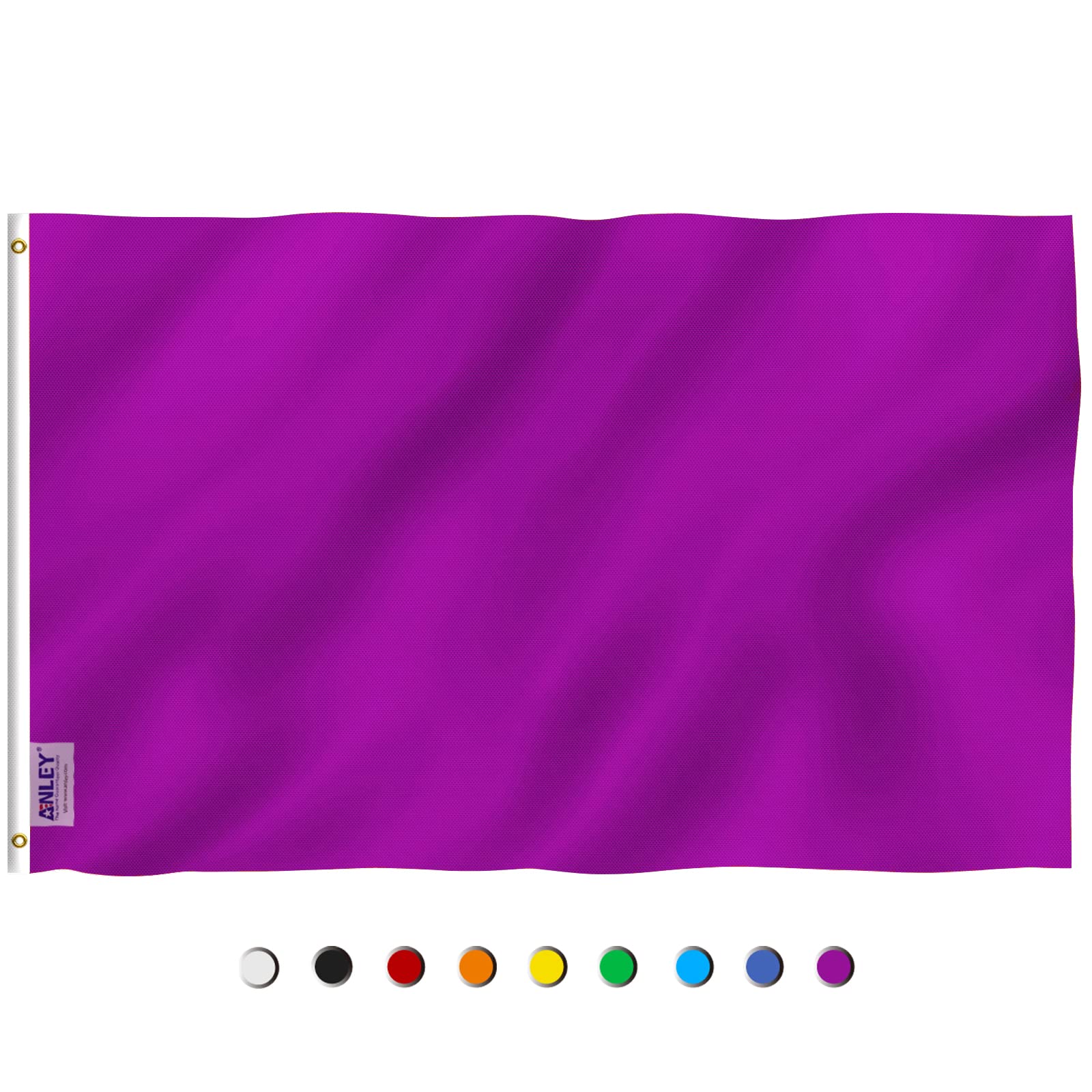 Anley Fly Breeze solid purple flag front view