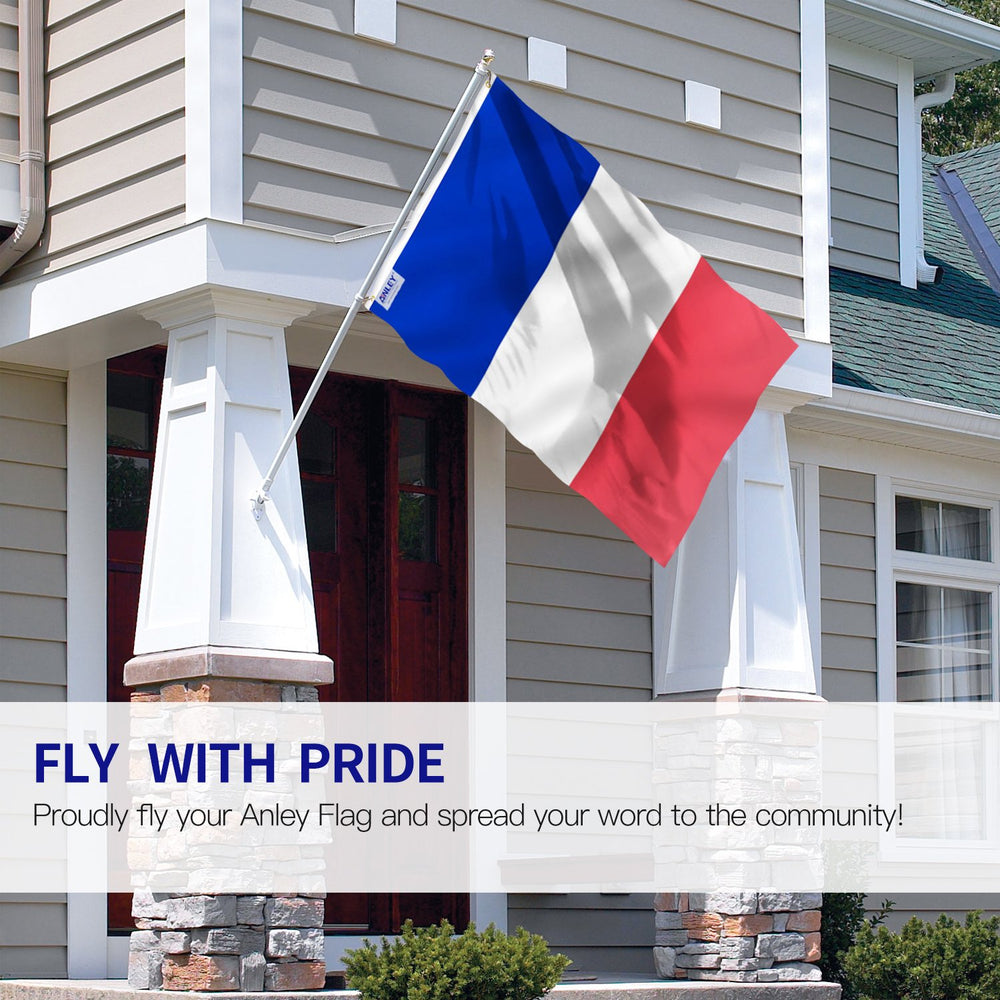 Anley France Flag with brass grommets close-up
